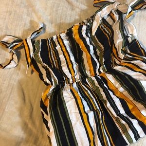 Striped midthigh length dress